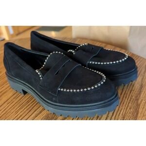 Vintage Bruno Ricci 9.5 Diane B. Penny Loafers Leather Beaded Shoes Womens Italy
